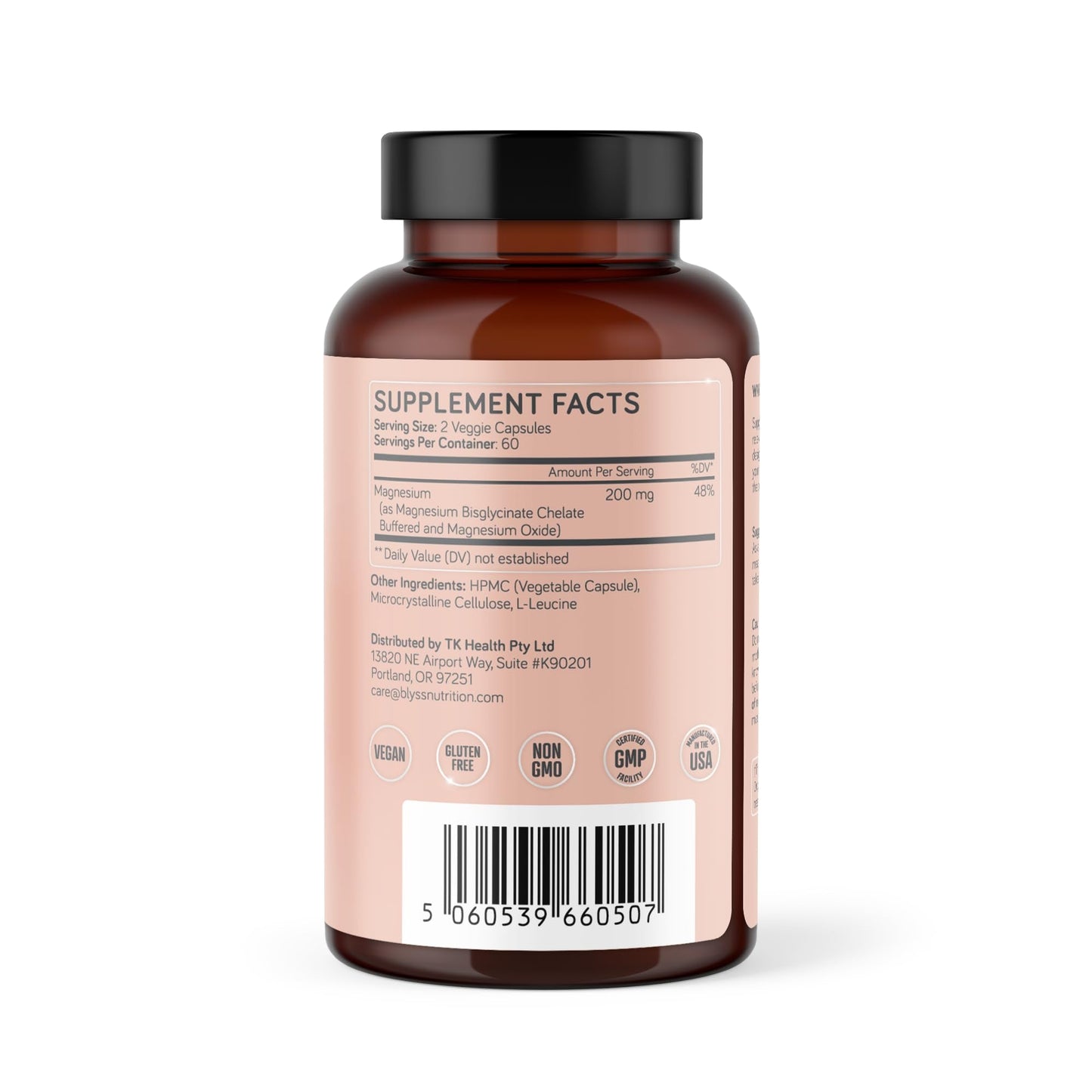 BLYSS Nutrition Magnesium Bisglycinate Capsules for Women - 200mg Chelated Glycinate Magnesium Supplement - Natural Supplements to Support Sleep, - Maple Wellness Supplements