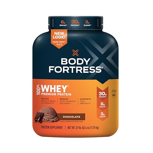 Body Fortress 100% Whey, Premium Protein Powder, Chocolate, 3.9lbs Packaging May - Maple Wellness Supplements