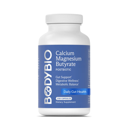 BodyBio Butyrate - Postbiotic for Gut Health, Digestive Support, Bloat, Gas & Constipation Relief, Leaky Gut Repair - Calcium, Magnesium - Maple Wellness Supplements