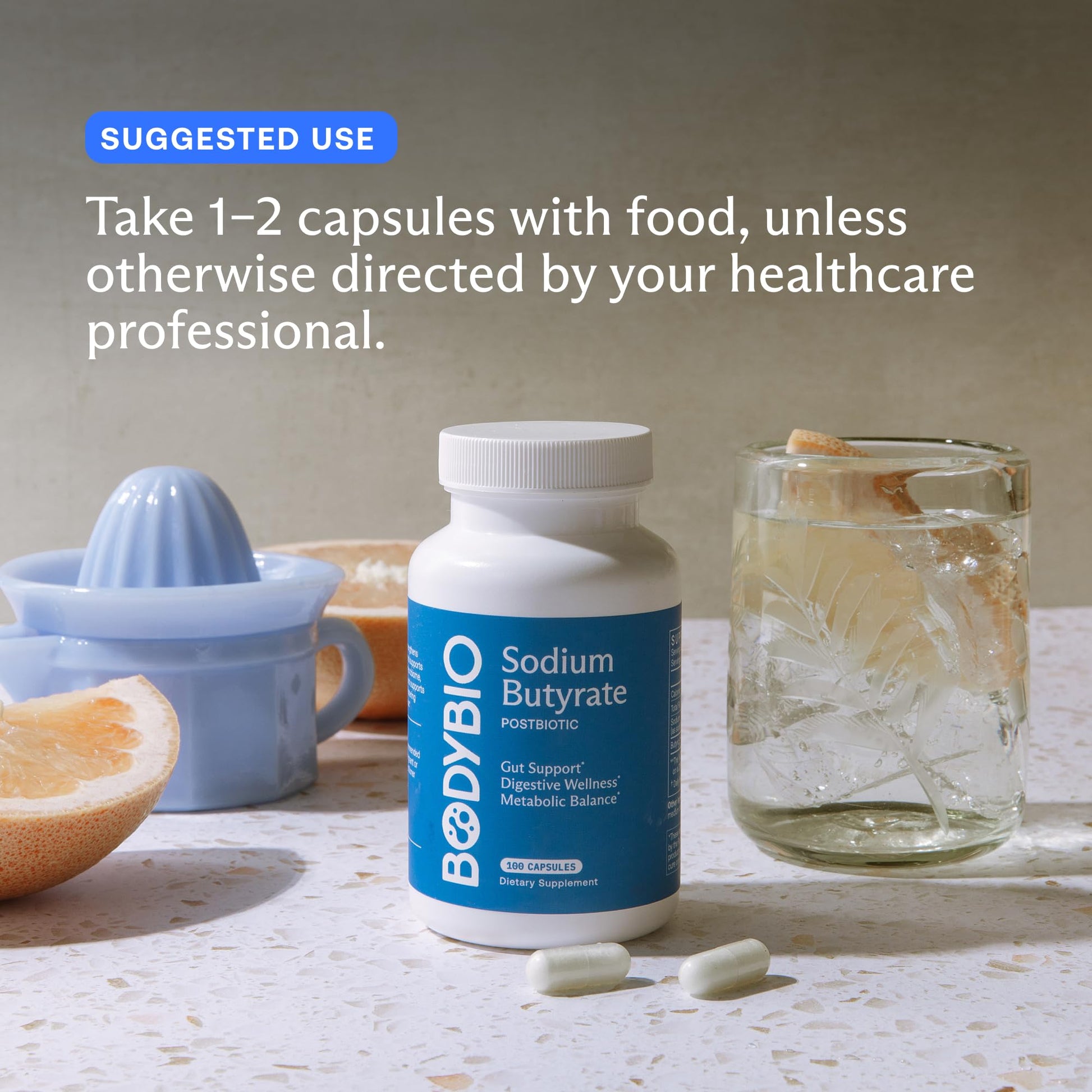 BodyBio Butyrate - Postbiotic for Gut Health, Digestive Support, Bloat, Gas & Constipation Relief, Leaky Gut Repair - Sodium - Maple Wellness Supplements