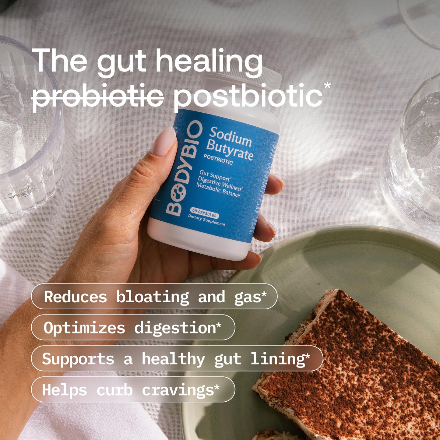 BodyBio Butyrate - Postbiotic for Gut Health, Digestive Support, Bloat, Gas & Constipation Relief, Leaky Gut Repair - Sodium - Maple Wellness Supplements