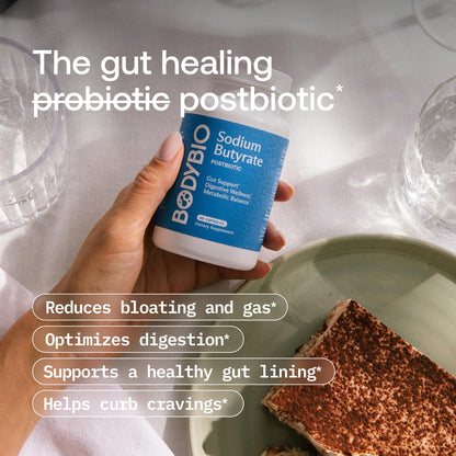 BodyBio Butyrate - Postbiotic for Gut Health, Digestive Support, Bloat, Gas & Constipation Relief, Leaky Gut Repair - Sodium - Maple Wellness Supplements