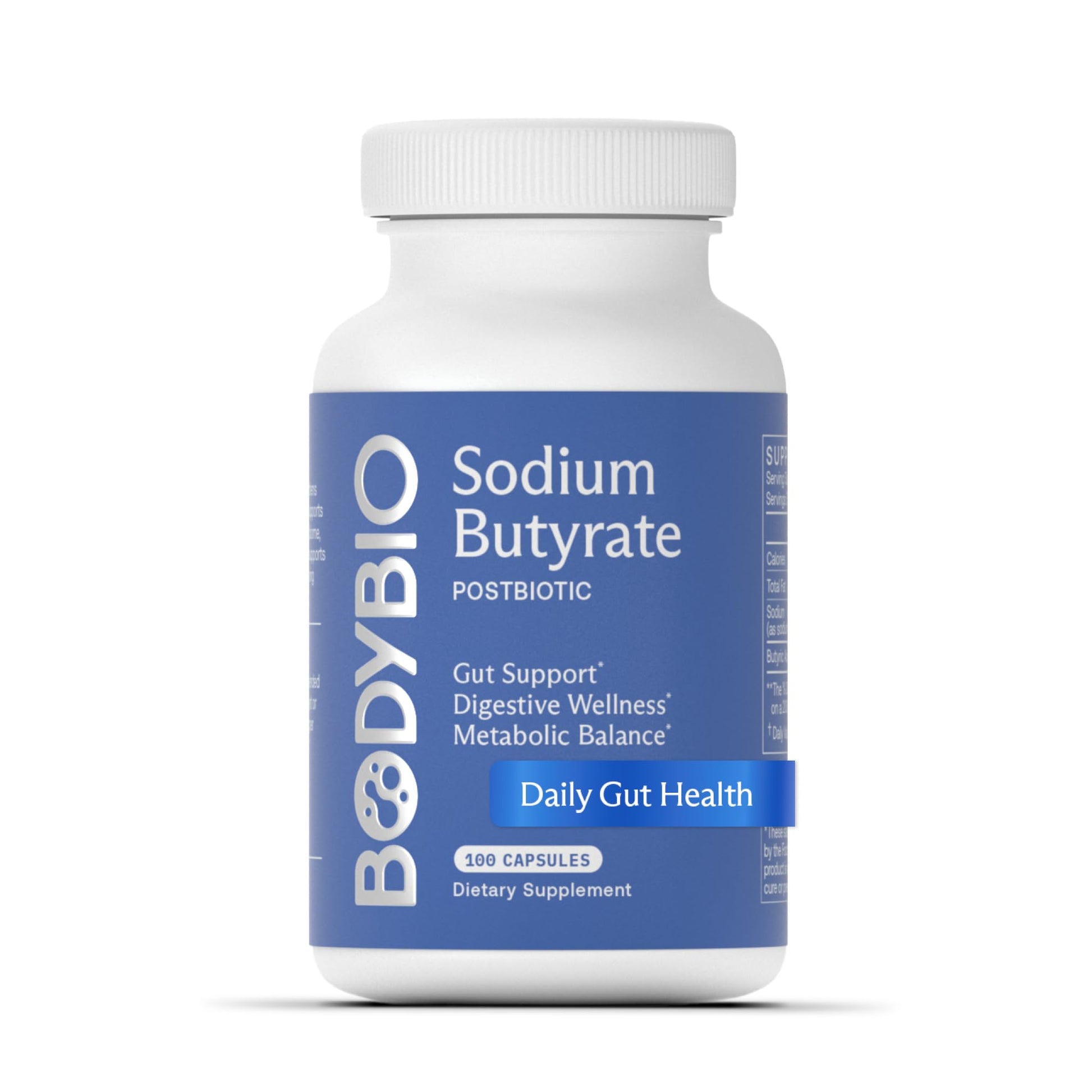 BodyBio Butyrate - Postbiotic for Gut Health, Digestive Support, Bloat, Gas & Constipation Relief, Leaky Gut Repair - Sodium - Maple Wellness Supplements