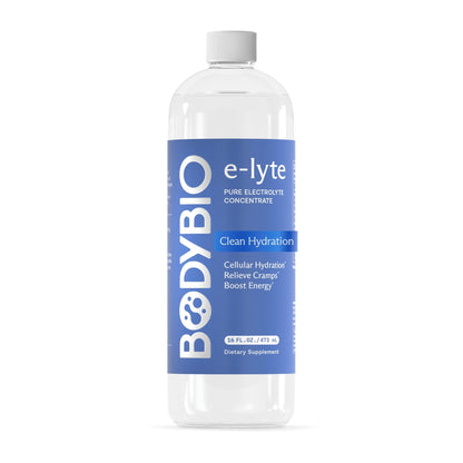 BodyBio e-lyte - Liquid Electrolyte Concentrate for Clean Hydration, Energy & Cramp Relief - No Sugar, No Artificial Flavors, No Fillers, Keto Friendly - Maple Wellness Supplements