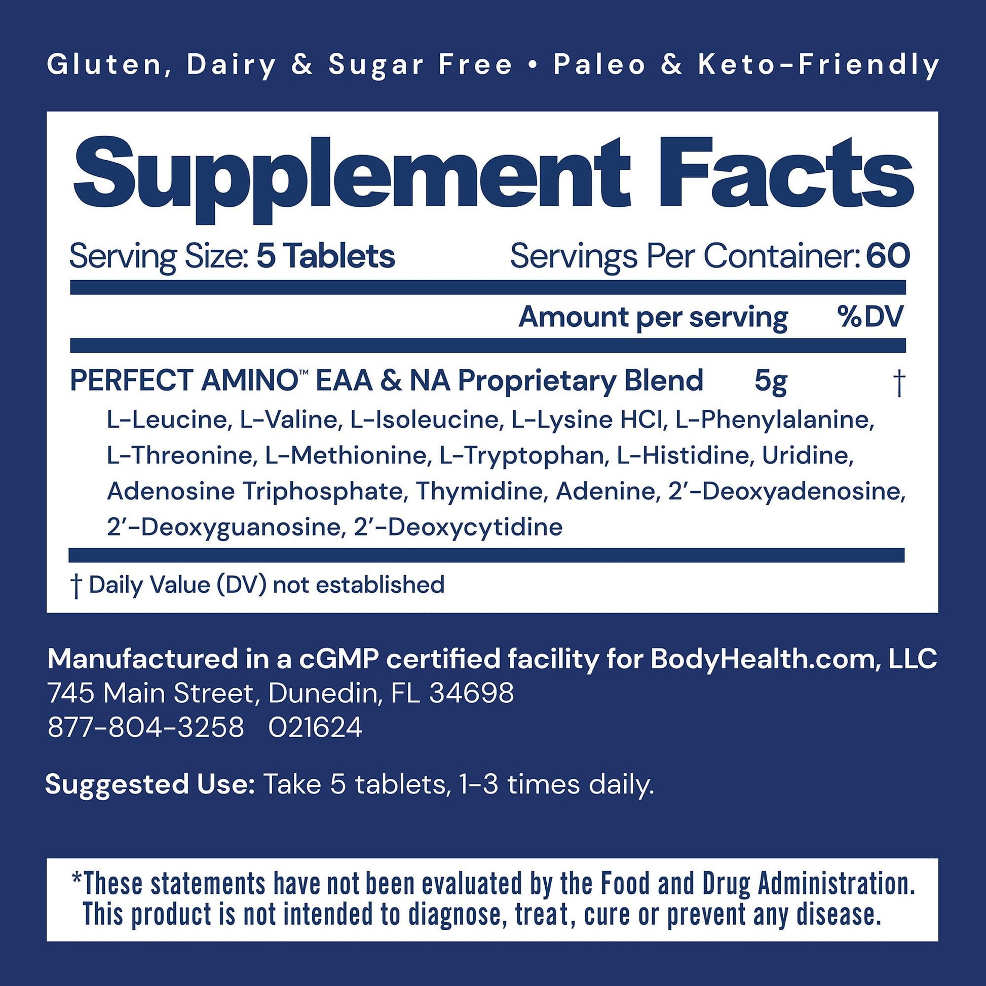 BodyHealth PerfectAmino (300 Tablets) Essential Amino Acid Supplement with EAA, Muscle Recovery, Boost Energy & Stamina, 99% Utilization - Maple Wellness Supplements