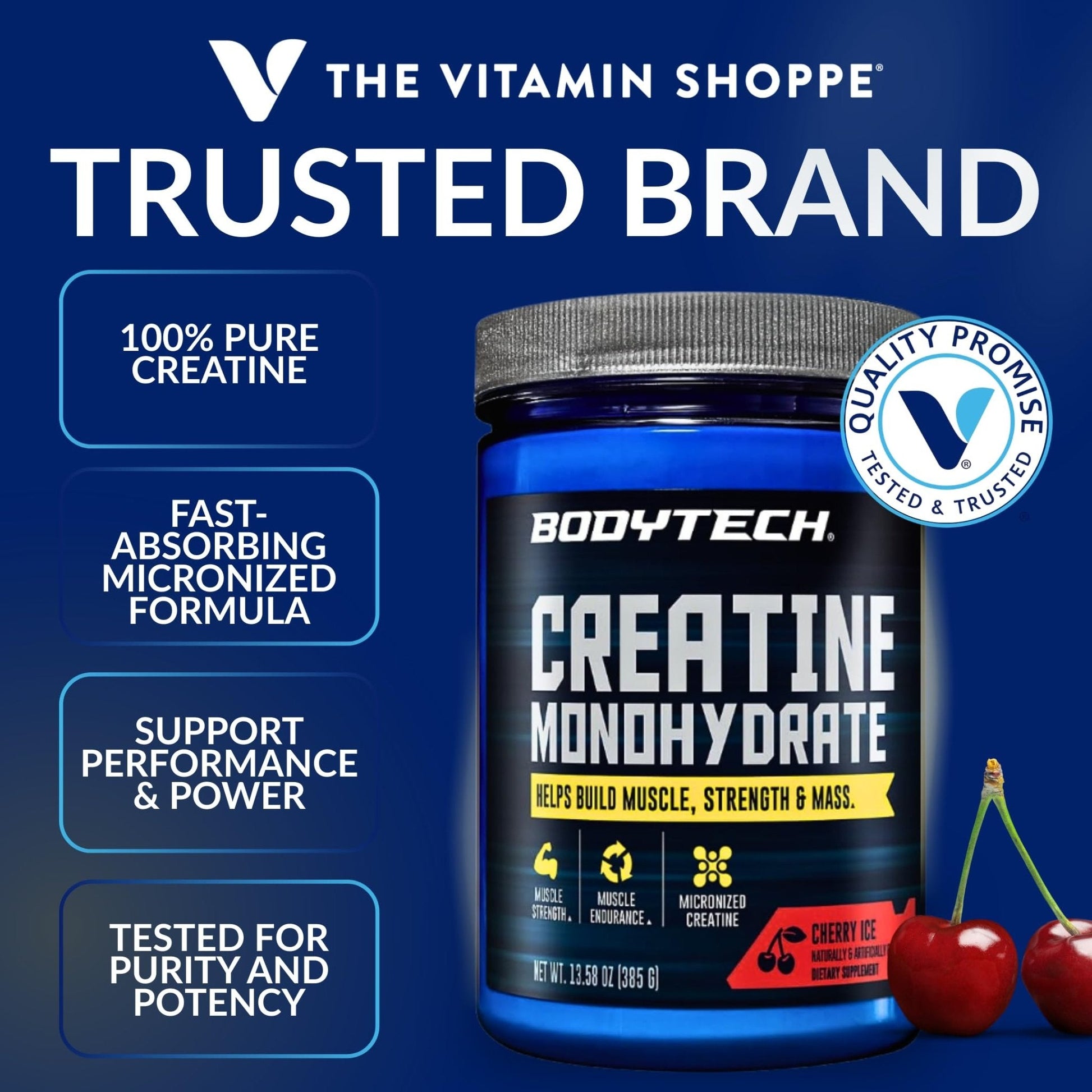 BodyTech 100% Pure Creatine Monohydrate Powder - Micronized for Maximum Absorption - Supports Muscle Strength & Power Output - Maple Wellness Supplements