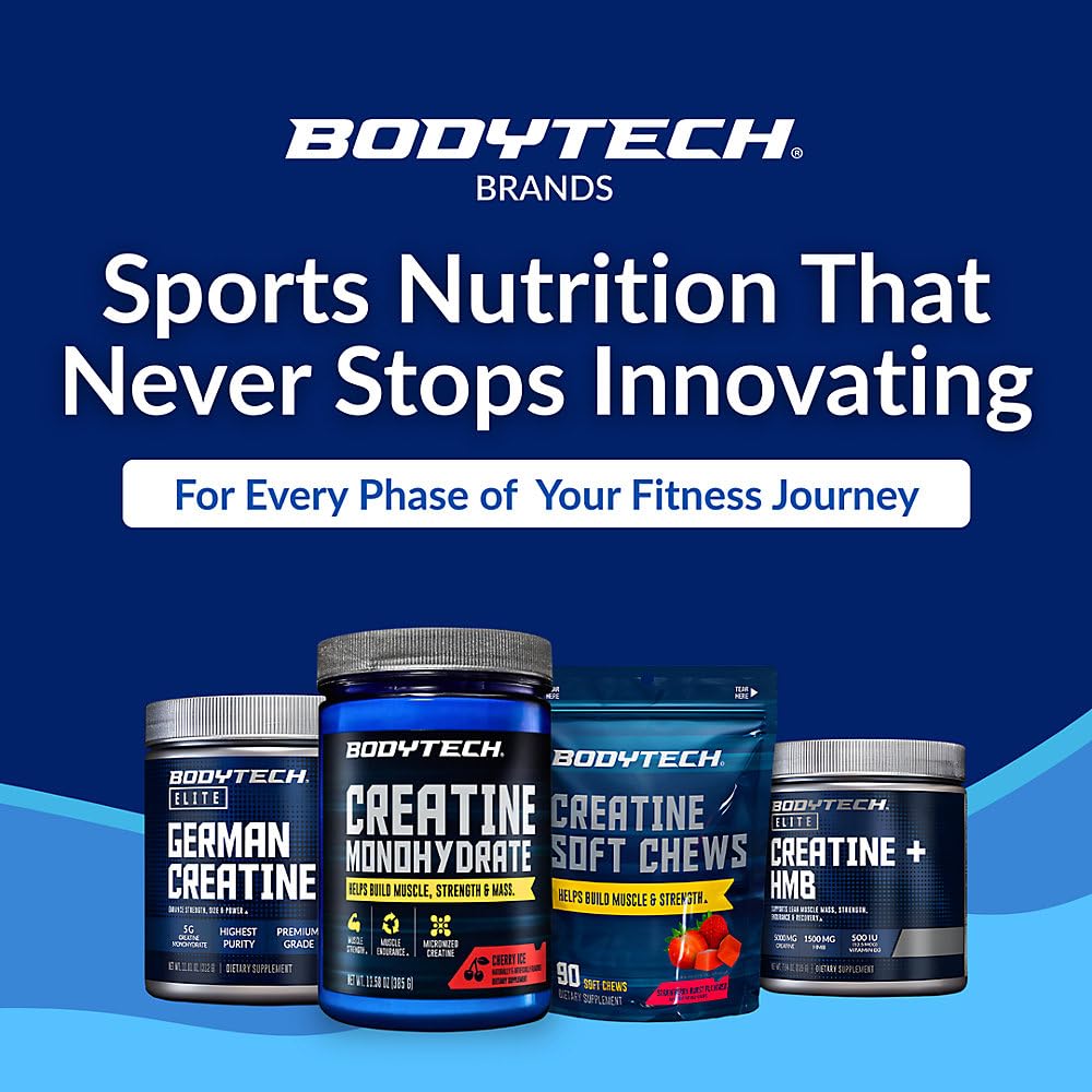BodyTech 100% Pure Creatine Monohydrate Powder - Micronized for Maximum Absorption - Supports Muscle Strength & Power Output - Maple Wellness Supplements