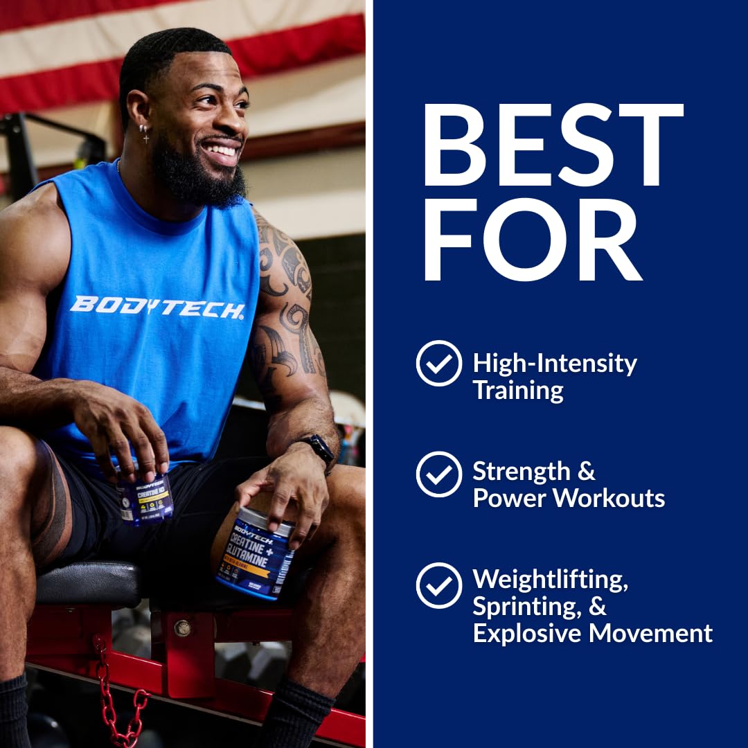 BodyTech Creatine Monohydrate Powder, Unflavored Micronized Creatine Formula for Men and Women, 5g per Serving, Pre Workout & Post Workout Supplement - Maple Wellness Supplements