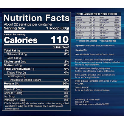 BODYTECH Whey Protein Isolate Powder - with 25 Grams of Protein per Serving & BCAA's - Maple Wellness Supplements