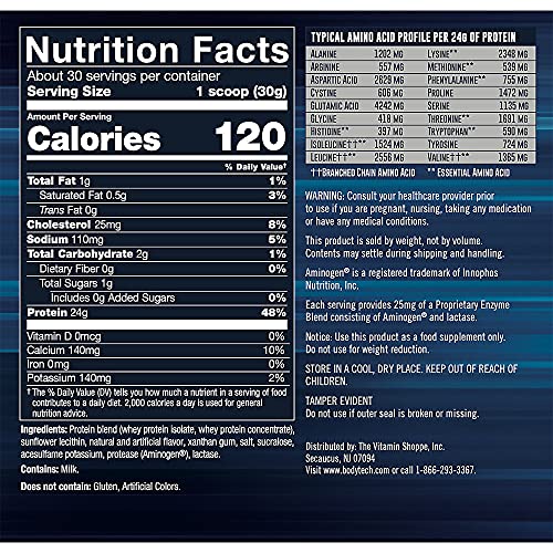 BODYTECH Whey Tech Pro24 Powder Vanilla Ice Cream (2 lbs/30 Servings) - Maple Wellness Supplements