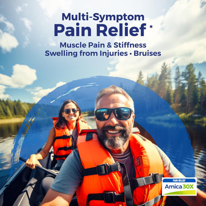 Boiron Arnica Montana 30X Homeopathic Medicine for Relief from Muscle Pain, Muscle Stiffness, Swelling from Injury, and Discoloration from Bruises - 3 Count (240 Pellets) - Maple Wellness Supplements