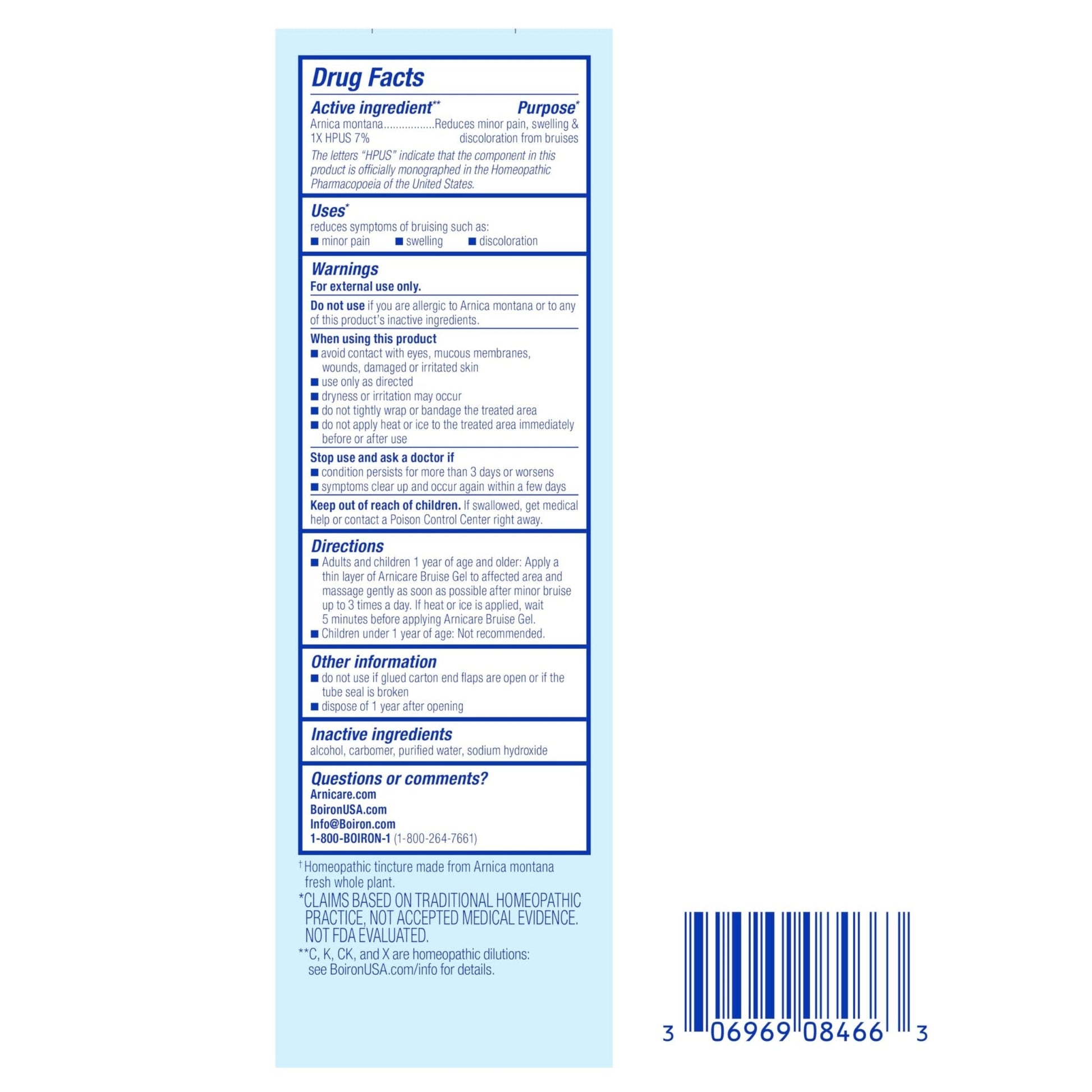 Boiron Arnicare Bruise Gel for Pain, Inflammation or Swelling, Soreness, and Discoloration - Non-greasy and Fragrance-Free - 4.2 oz - Maple Wellness Supplements