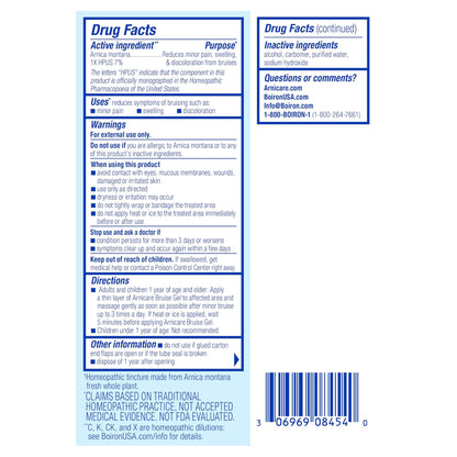 Boiron Arnicare Bruise Gel for Relief of Pain, Inflammation or Swelling, Soreness, and Discoloration - Non-greasy and Fragrance-Free - 1.5 oz - Maple Wellness Supplements