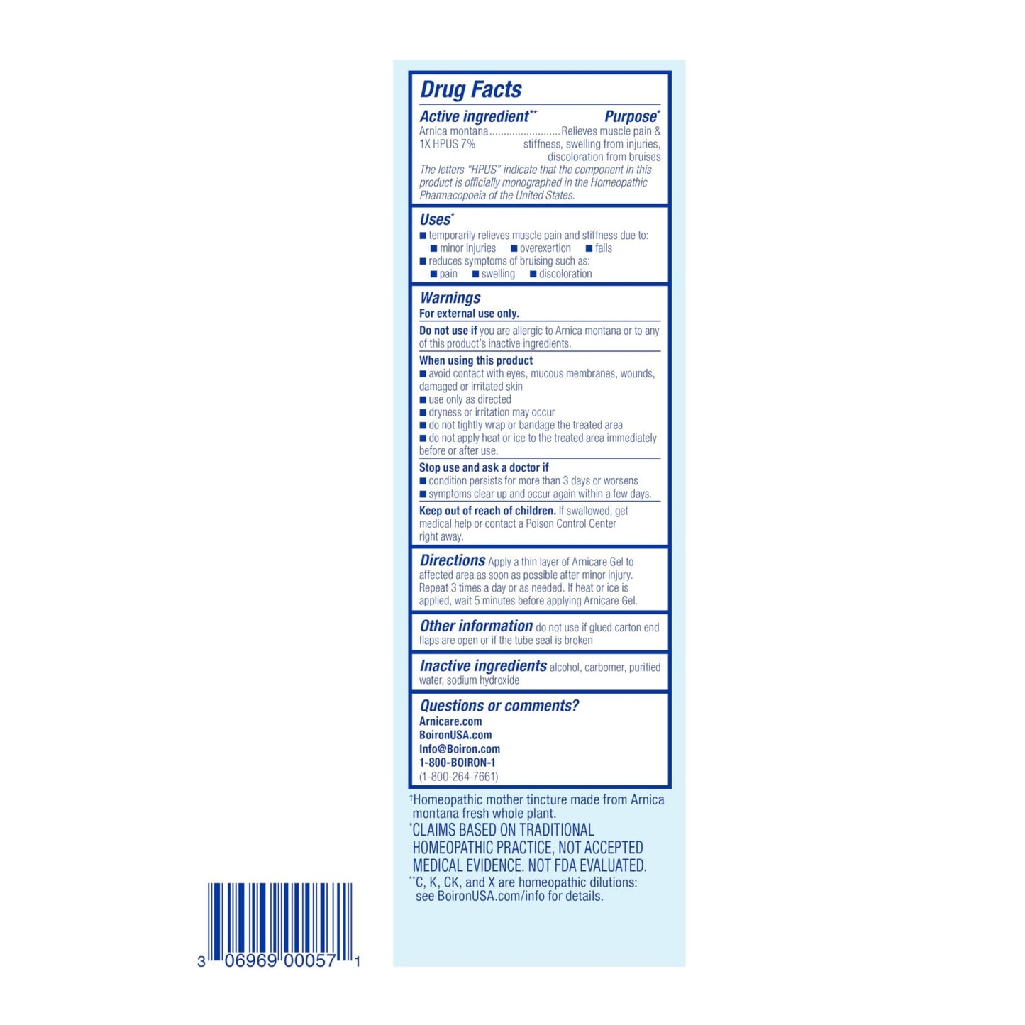 Boiron Arnicare Gel for Relief of Joint Pain, Muscle Pain, Muscle Soreness, and Swelling from Bruises or Injury - Non-greasy and Fragrance-Free - 4.2 oz - Maple Wellness Supplements