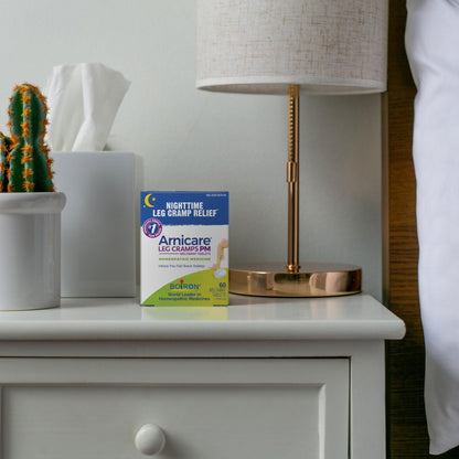 Boiron Arnicare Leg Cramps PM for Nighttime Relief from Cramping and Stiffness in Feet or Calves - 60 Tablets - Maple Wellness Supplements