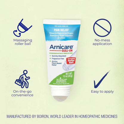 Boiron Arnicare Roll-on gel, for bruising, pain, stiffness, aches, Homeopathic Medicine for Pain Relief, 1.5 Ounce (Pack of 1) - Maple Wellness Supplements
