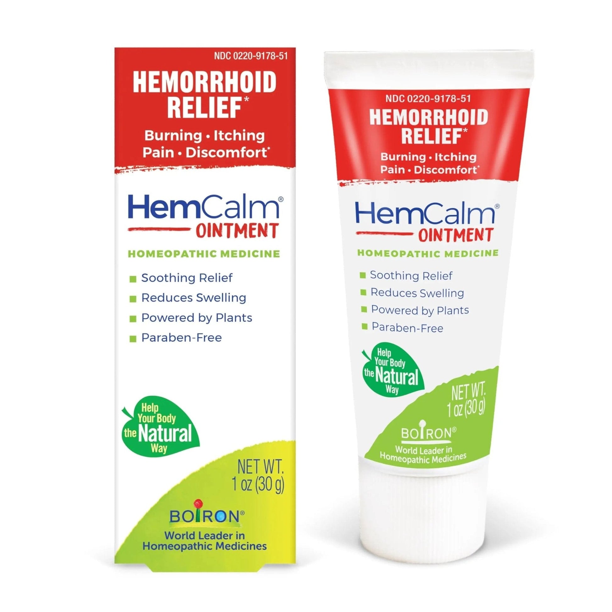 Boiron HemCalm Ointment for Hemorrhoid Relief of Pain, Itching, Swelling or Discomfort - 1 oz - Maple Wellness Supplements