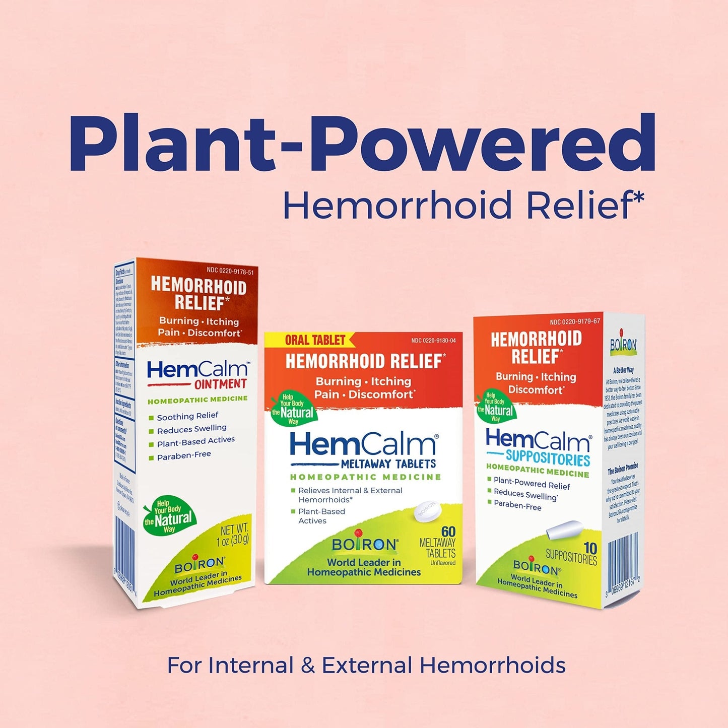 Boiron HemCalm Suppositories for Hemorrhoid Relief of Pain, Itching, Swelling or Discomfort - 10 Count (Pack of 2) - Maple Wellness Supplements