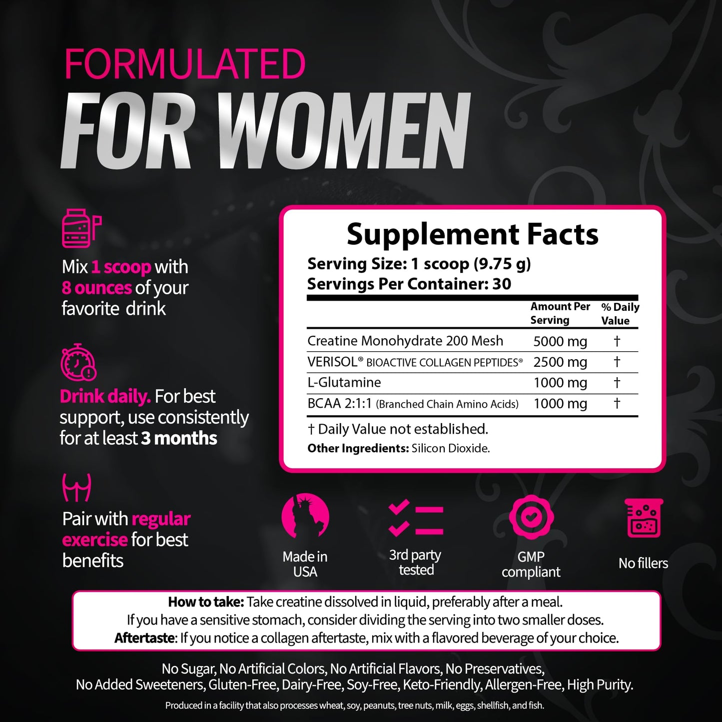 Bold Buns Creatine for Women – Booty Builder Supplement with Collagen & BCAA – Supports Muscle Development, Post-Workout Recovery, Skin Elasticity - Maple Wellness Supplements
