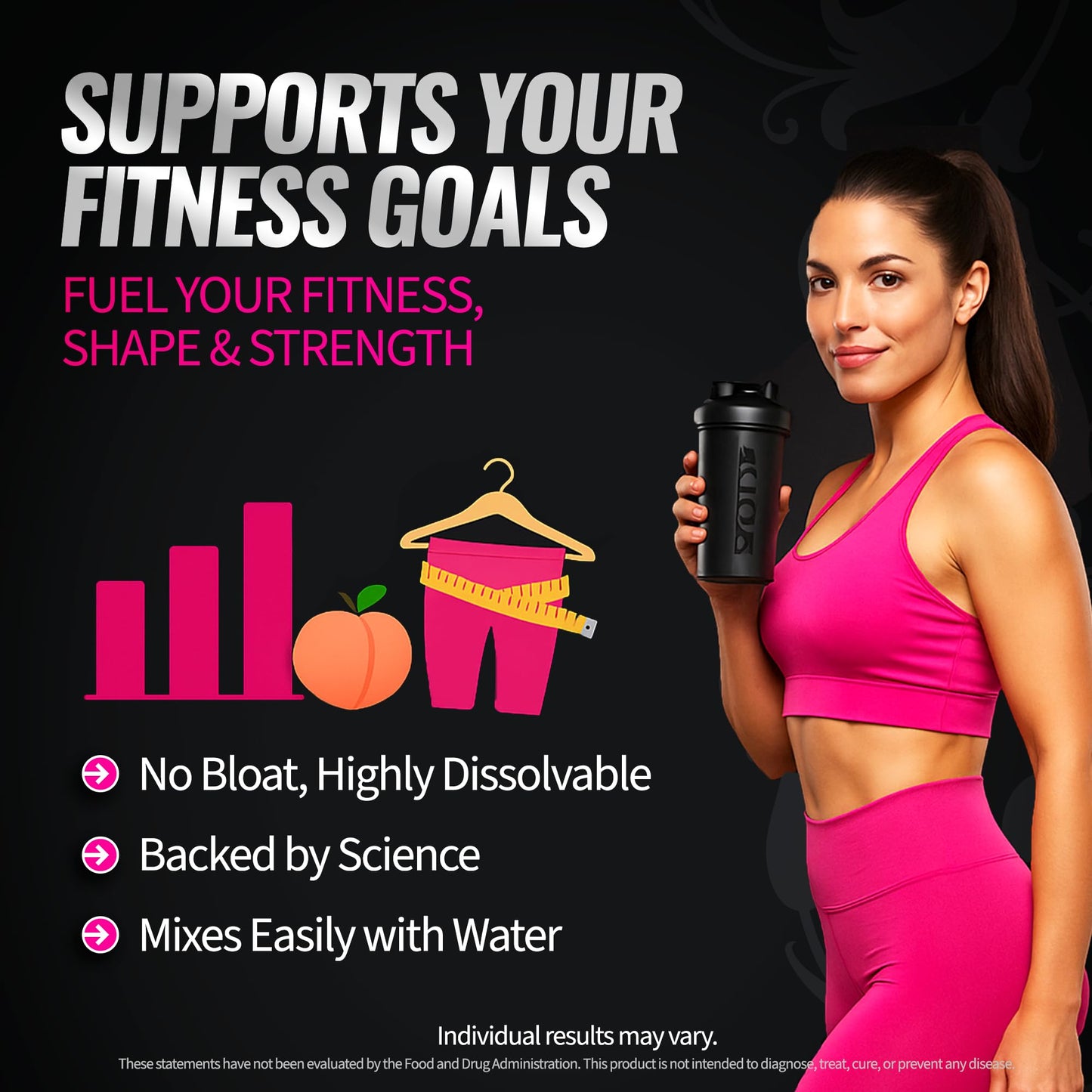 Bold Buns Creatine for Women – Supplement with Collagen & BCAA – Supports Muscle Development, Post-Workout Recovery, Skin Elasticity, - Maple Wellness Supplements