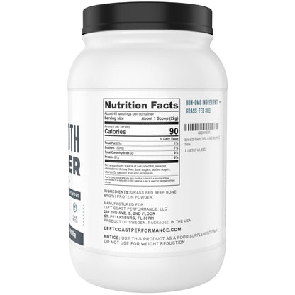 Bone Broth Protein Powder – Pure Grass-Fed Beef Bone Broth, Unflavored with Natural Collagen, Glucosamine & Gelatin – Paleo & Keto-Friendly, Non-GMO, Dairy-Free for Gut Health & Joint Support 32oz - Maple Wellness Supplements