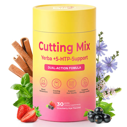 BOSNETHUINH Cutting Drink Mix – Satiety & Metabolism Support | Berberine, Chromium, FOS, Yerba Mate & 5-HTP | Gut Health & Energy - Maple Wellness Supplements