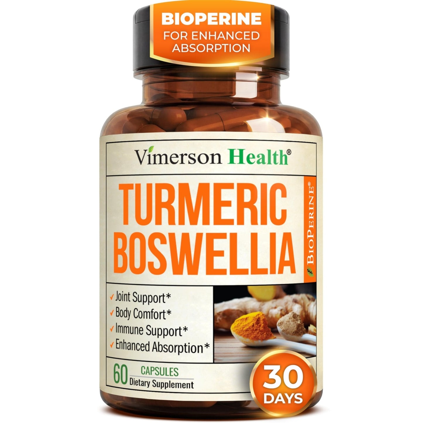 Boswellia Serrata Turmeric Supplement for Joint Support & Inflammation Balance – Turmeric Boswellia Supplement with Ginger & Black Pepper Extract - Maple Wellness Supplements