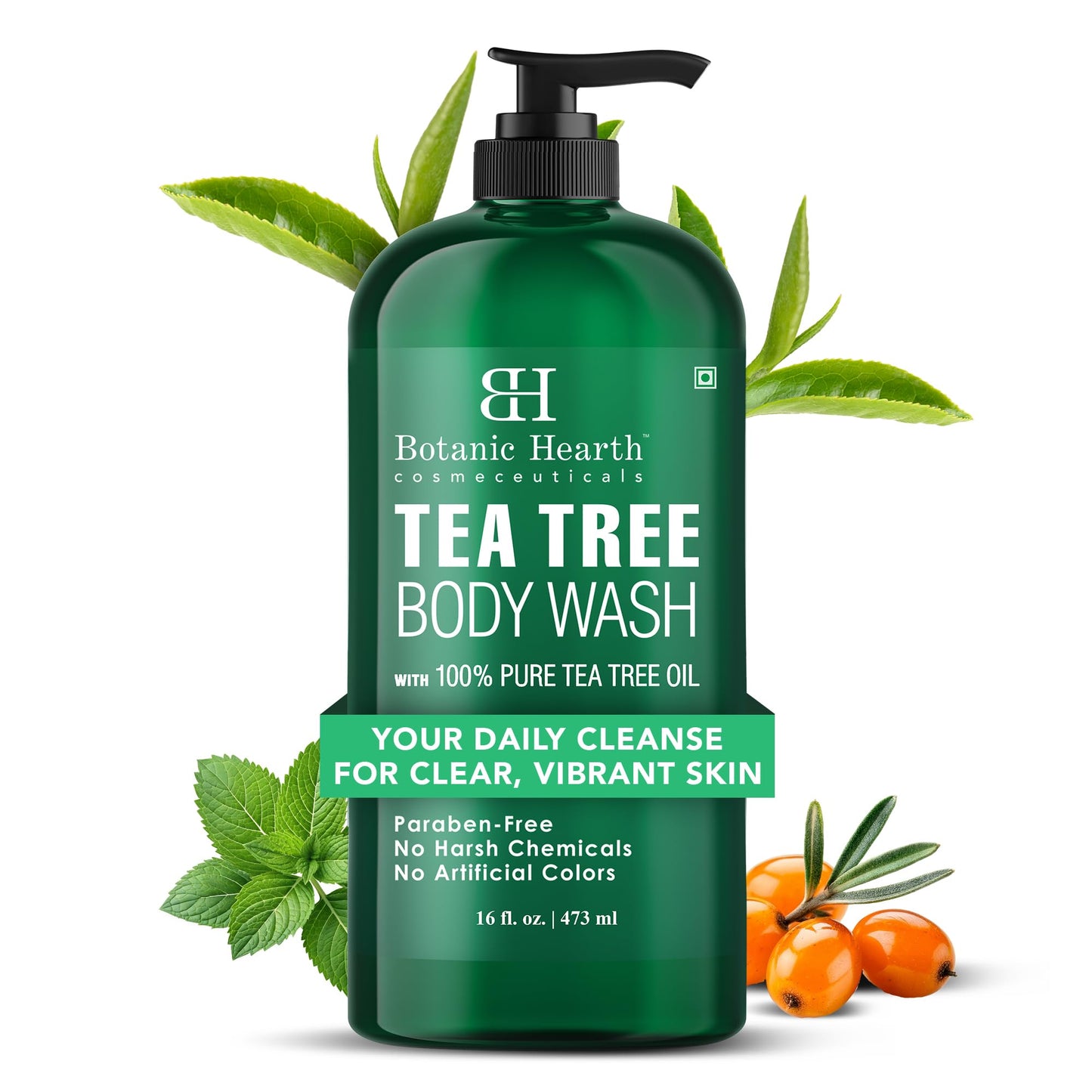 Botanic Hearth Tea Tree Body Wash -16 fl oz- All-Natural Antifungal & Odor-Control Shower - Maple Wellness Supplements
