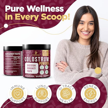 Bovine Colostrum Powder - 40% IgG Highly Concentrated Pure Bovine Colostrum - Maple Wellness Supplements