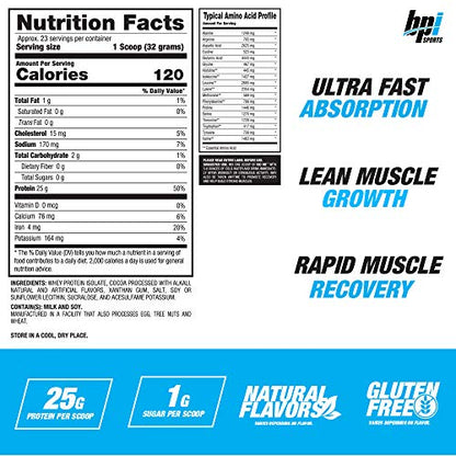 BPI Sports Iso Hd – 100% Whey Protein isolates – Muscle Growth, Recovery, Weight Loss, - Maple Wellness Supplements