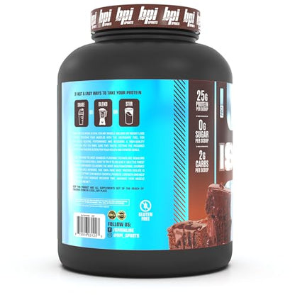 BPI Sports ISO HD Isolate Protein Chocolate Brownie - 69 Servings, 5.4 pounds - Maple Wellness Supplements