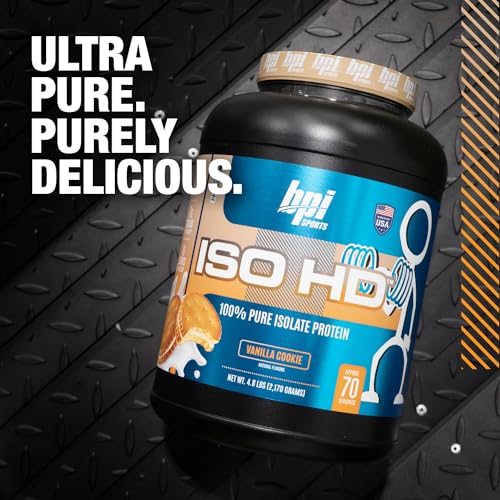 BPI Sports ISO HD Isolate Protein Vanilla Cookie, 76.8 oz - 69 Servings - Maple Wellness Supplements