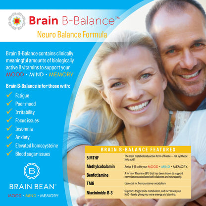 Brain B Balance: Methylated Multivitamin - Methylated B Complex Neurobalance Formula - Methylfolate Supports Mood - Maple Wellness Supplements