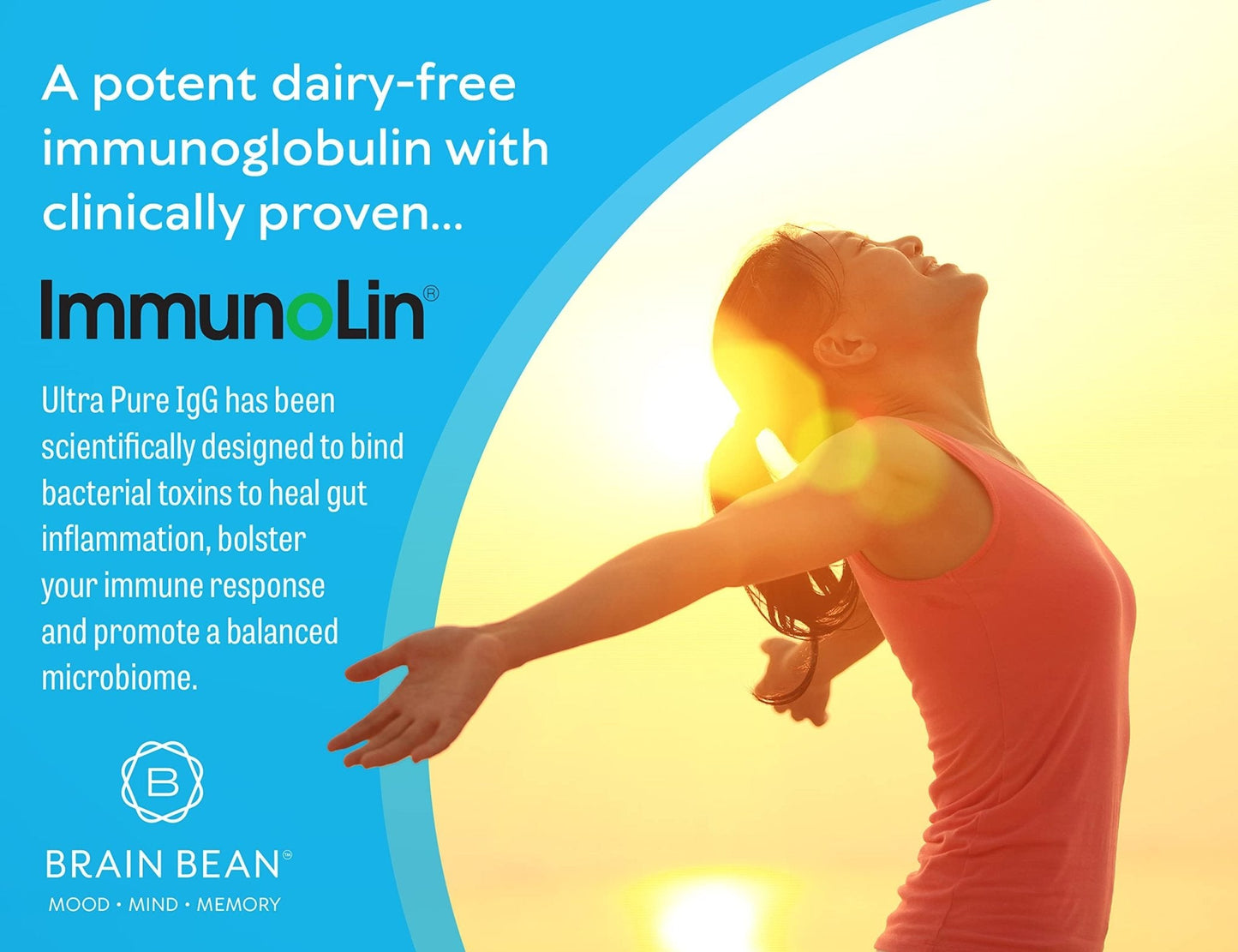 Brain Basics Ultra Pure IgG Supplement - Dairy-Free Supplement IgG-Immunolin Powder, Blended Vitamin & Mineral Supplements, 150g, 60 Servings - Maple Wellness Supplements