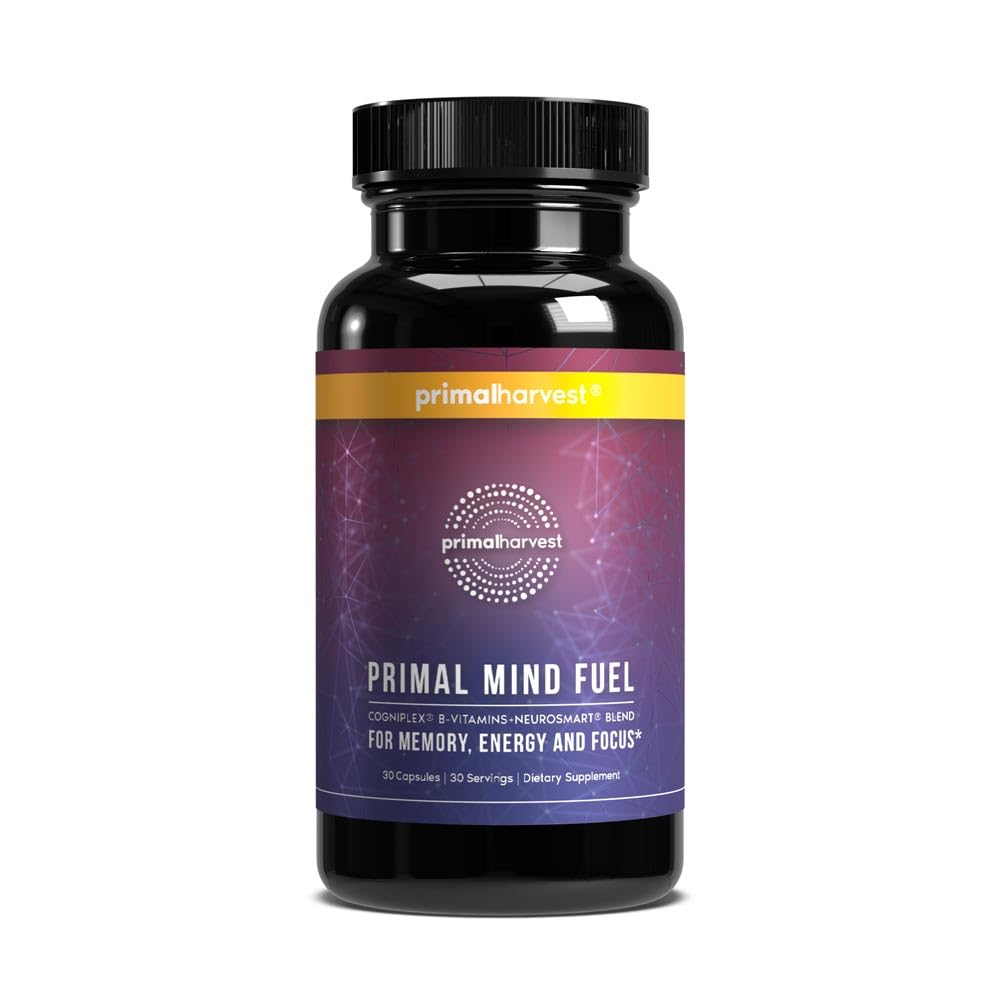 Brain Supplement by Primal Harvest, Primal Mind Fuel Brain Booster for Focus, Energy, Clarity, and Brain Health 30 Capsules - Maple Wellness Supplements