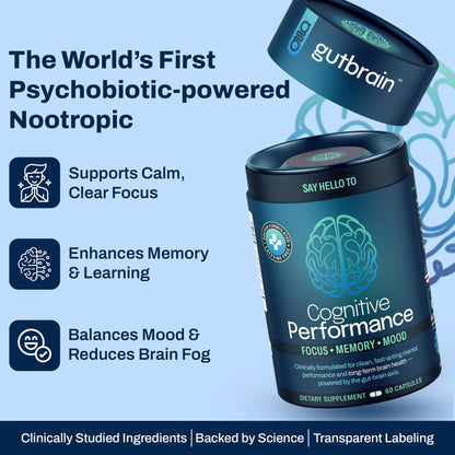 Brain Supplement for Memory and Focus with Probiotics, Advanced 2 in 1 Nootropic Brain Support for Mental Clarity, Caffeine Free Doctor Formulated Supplement, 60 Capsules - Maple Wellness Supplements