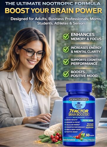 Brain Supplements for Memory & Focus - Nootropic Brain Health - Cognitive Performance, Clarity, Energy, Mental Vigor, Shilajit - Alpha Choline, Lion's Mane, Bacopa, 18 Premium Ingredients - Maple Wellness Supplements