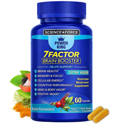 Brain Supplements for Memory & Focus - Nootropic Brain Health - Cognitive Performance, Clarity, Energy, Mental Vigor, Shilajit - Alpha Choline, Lion's Mane, Bacopa, 18 Premium Ingredients - Maple Wellness Supplements