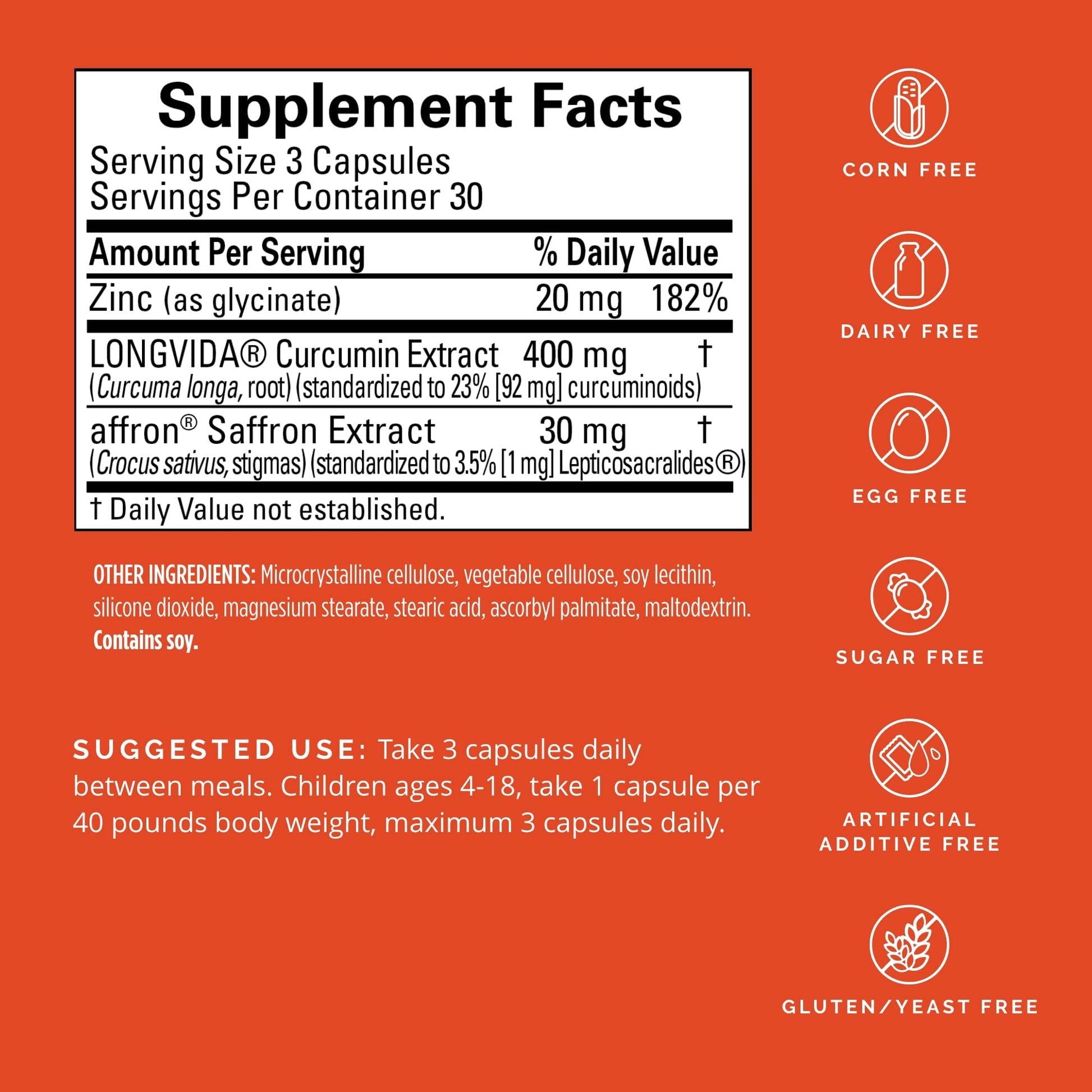 BRAINMD Dr Amen Happy Saffron Plus - 90 Capsules - with Saffron Flower Extract, Curcumin & Zinc - Vegan - Maple Wellness Supplements