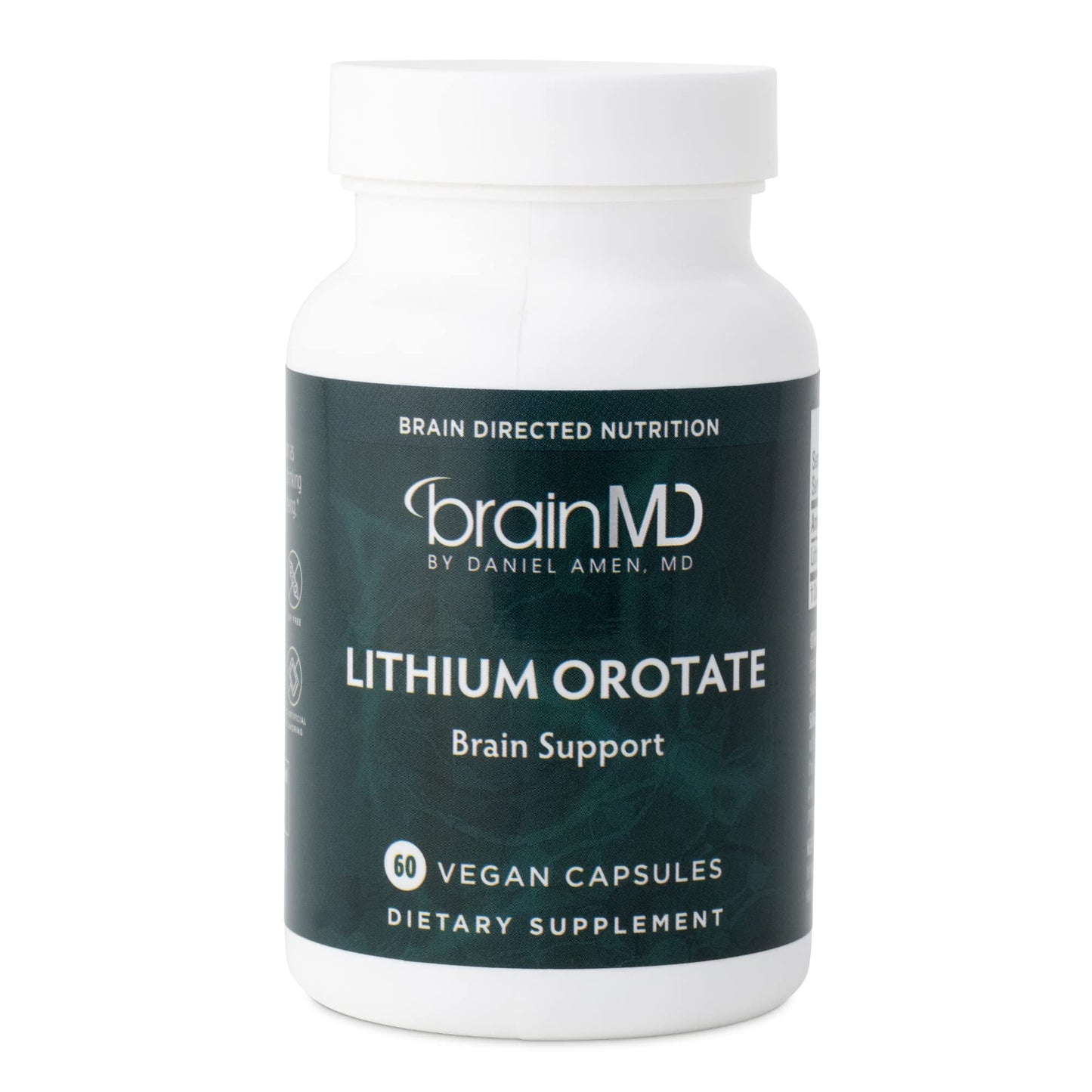 BRAINMD Dr Amen Lithium Orotate - 60 Capsules - Brain Support - Gluten Free - 60 Servings - Maple Wellness Supplements