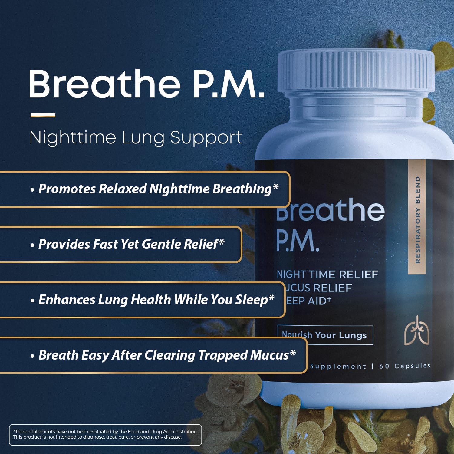 BREATHE & BREATHE PM Bundle - 60 Caps & 1 fl.oz. Mullein Drops for Lungs & Airways: Peppermint, Thyme, & Mullein Leaf Extract for Lungs Detox for Smokers - Clear Mucus & Breathe - GMO-Free & USA-Made - Maple Wellness Supplements