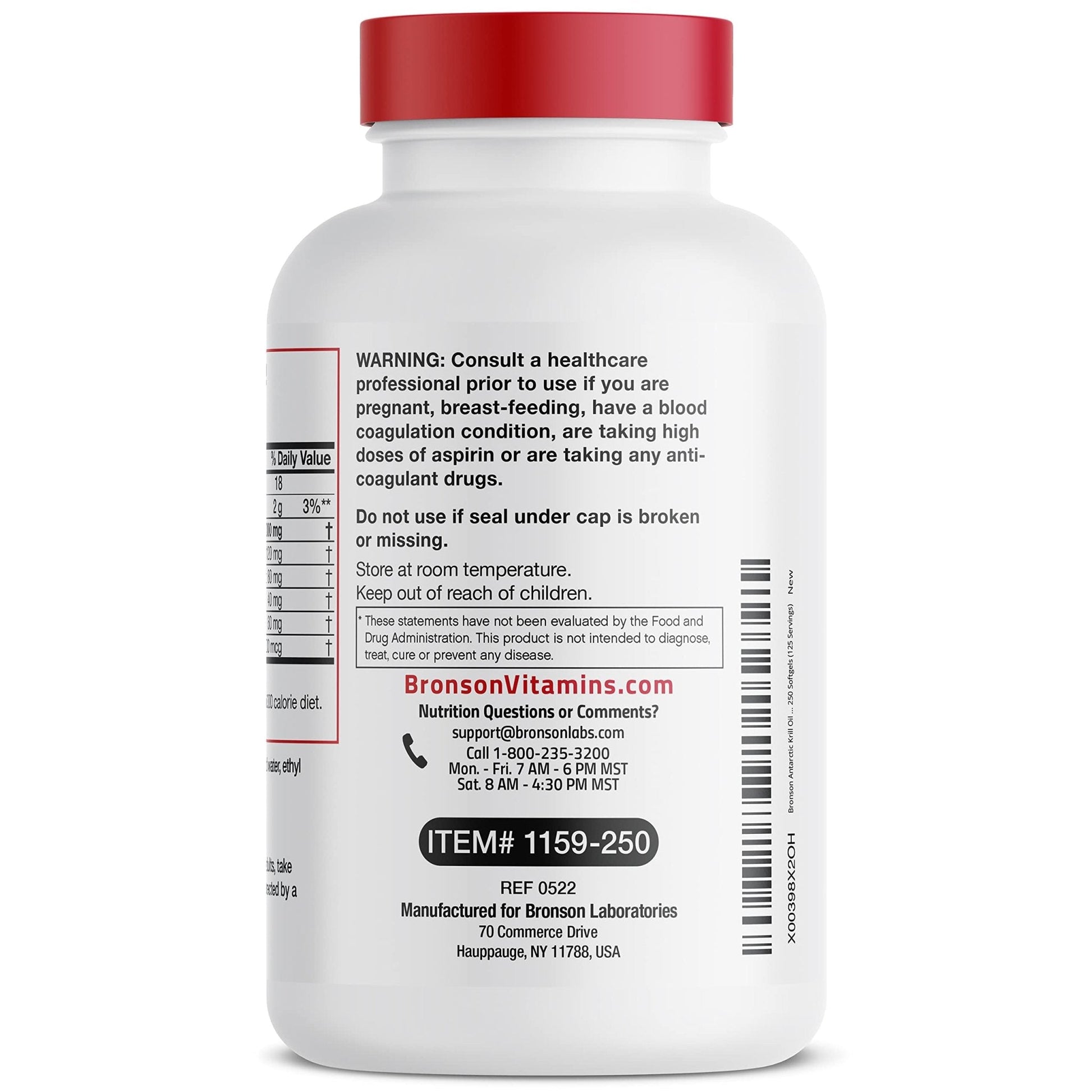 Bronson Antarctic Krill Oil 2000 mg with Omega-3s EPA, DHA, Astaxanthin and Phospholipi - Maple Wellness Supplements