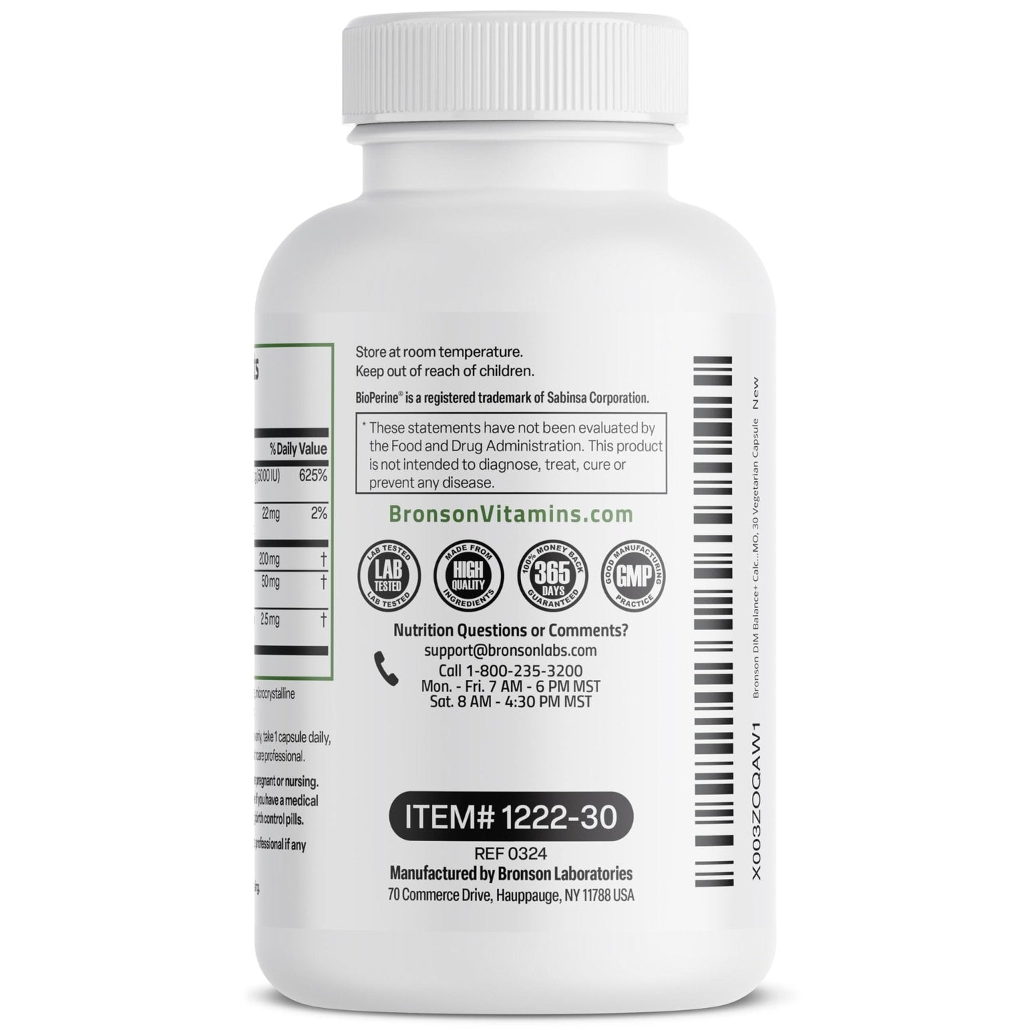 Bronson DIM Balance+ Calcium D-Glucarate, Broccoli Sprouts and Vitamin D3 200 MG of DIM per Capsule Supports Estrogen Metabolism and Balanced Hormone Levels Non-GMO, 30 Vegetarian Capsules - Maple Wellness Supplements