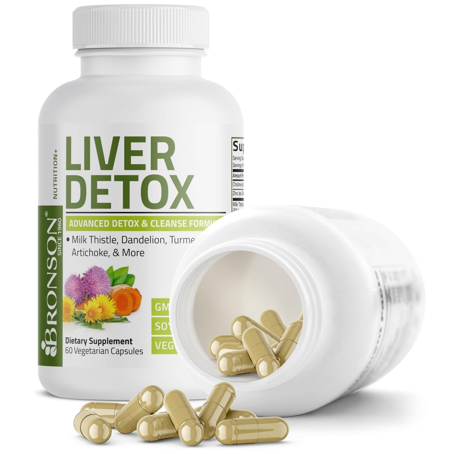 Bronson Liver Detox Advanced Detox & Cleansing Formula Supports Health Liver Function with Milk Thistle, Dandelion Extract, Turmeric, Artichoke Leaf & More - Maple Wellness Supplements