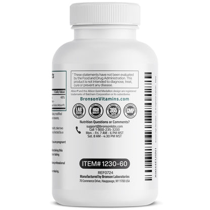 Bronson Magnesium Glycinate 200 MG per Serving Chelated for High Absorption, Gentle On Stomach, Non-GMO, 60 Vegetarian Capsules - Maple Wellness Supplements