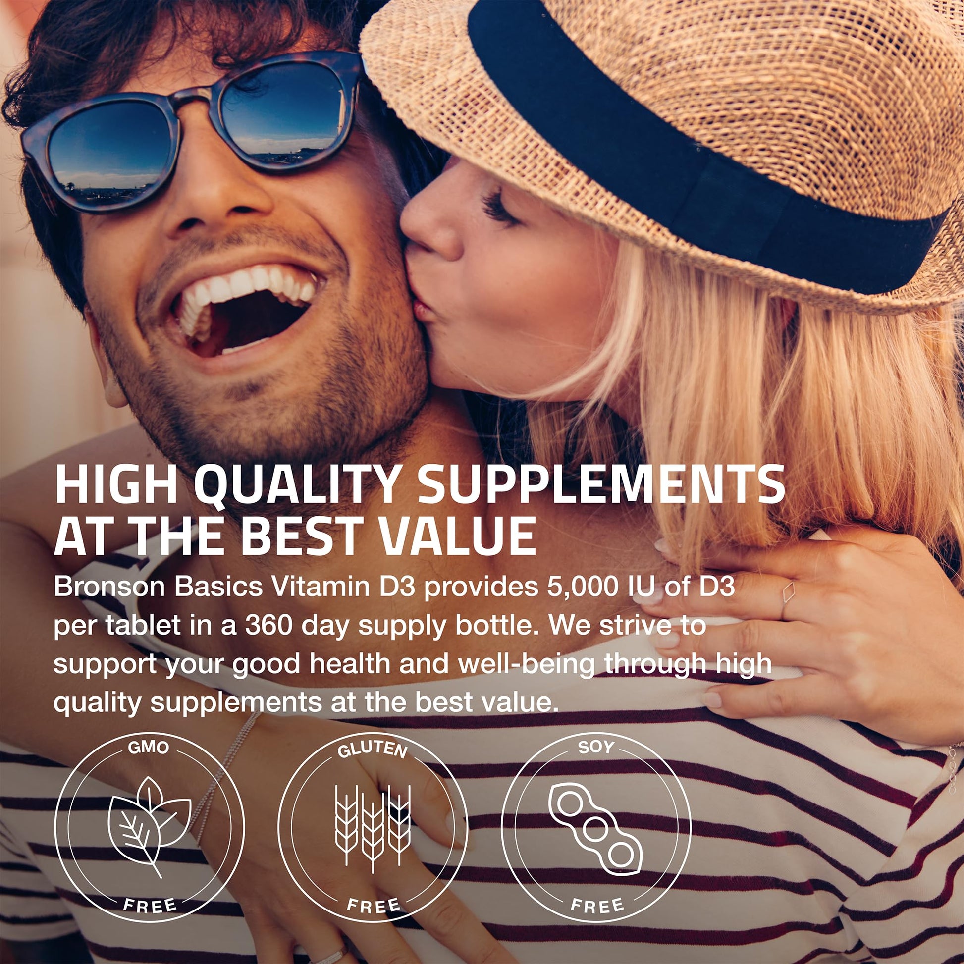 Bronson Vitamin D3 5000iu (125mcg) Healthy Muscle Function and Immune Support, Non-GMO, 360 Tablets - Maple Wellness Supplements