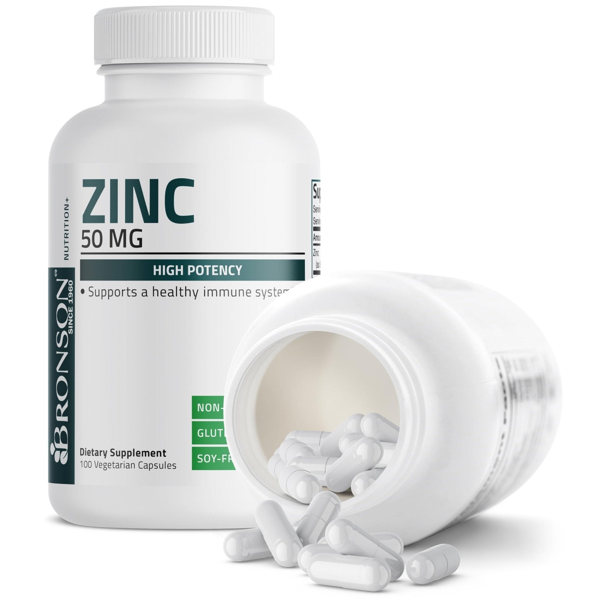 Bronson Zinc 50mg Complex High Potency Immune Support Supplement & Antioxidant and Skin Health - Maple Wellness Supplements