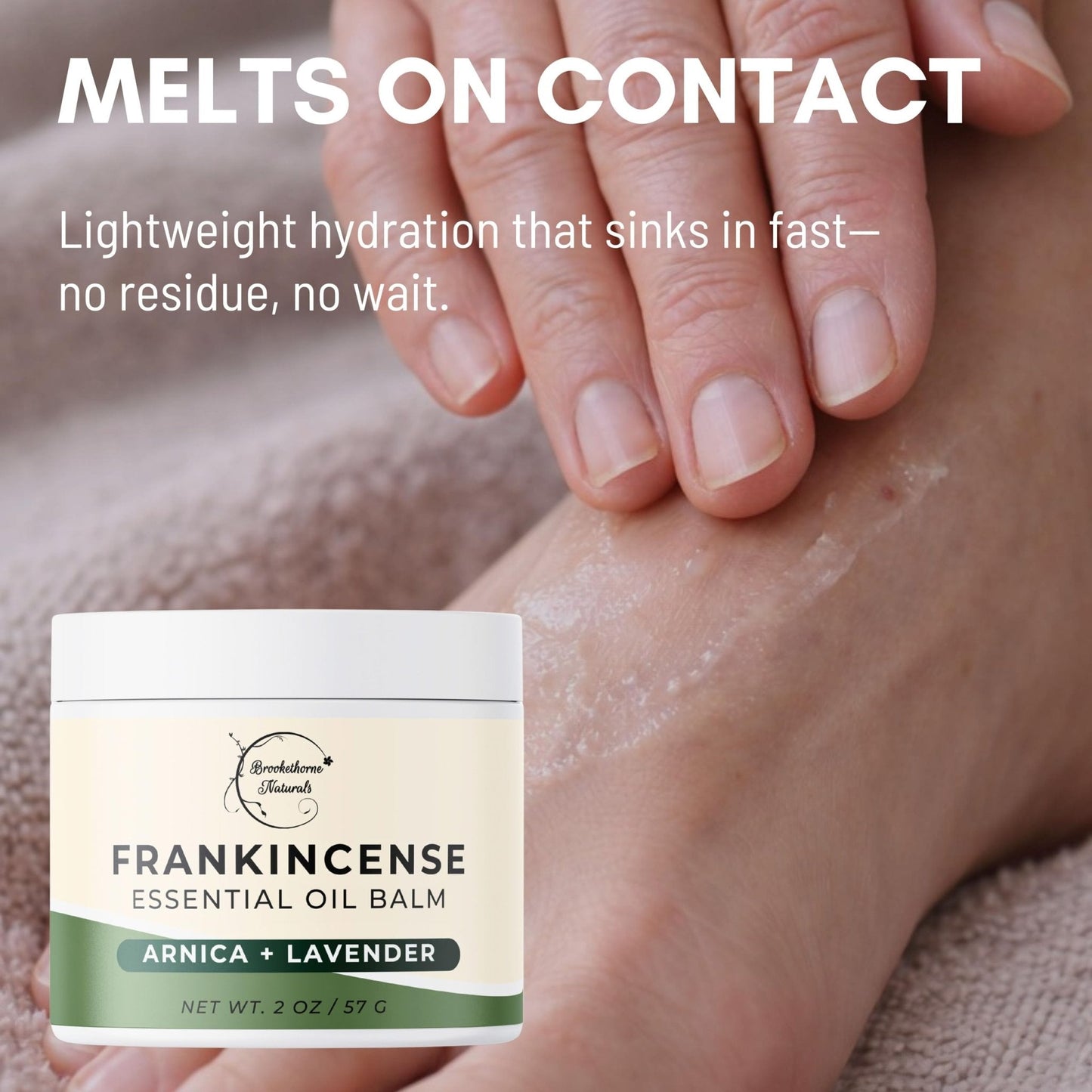 Brookethorne Naturals Frankincense Balm | Frankincense Essential Oil Balm for Skin Hydration | Soothing Muscle & Joint Support | Boswellia Extract, Arnica Montana, Castor Oil & Lavender 2oz - Maple Wellness Supplements