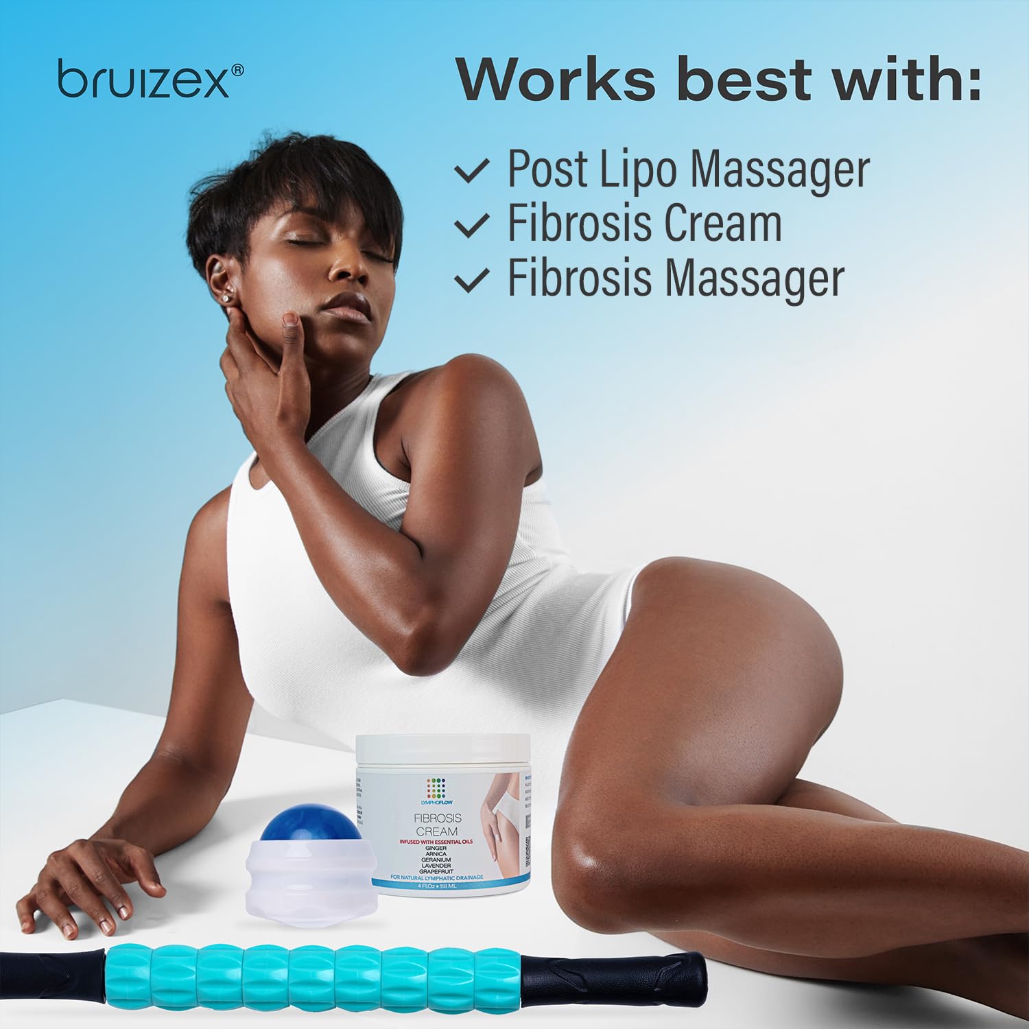 Bruizex Lymphatic Drainage Massage Oil: Arnica and Coconut Oil for Manual Lymph Drainage & Post Surgery Recovery for Liposuction, 360 Lipo, BBL,Tummy Tuck, Lymphedema, Lipedema, Lipo Foam- 2.0 oz - Maple Wellness Supplements