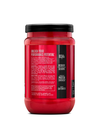 BSN Amino X Muscle Recovery & Endurance Powder with BCAAs, 10 Grams of Amino Acids, Keto Friendly, Caffeine-Free, Support Endurance, Zero Sugar, Blue Raz, - Maple Wellness Supplements